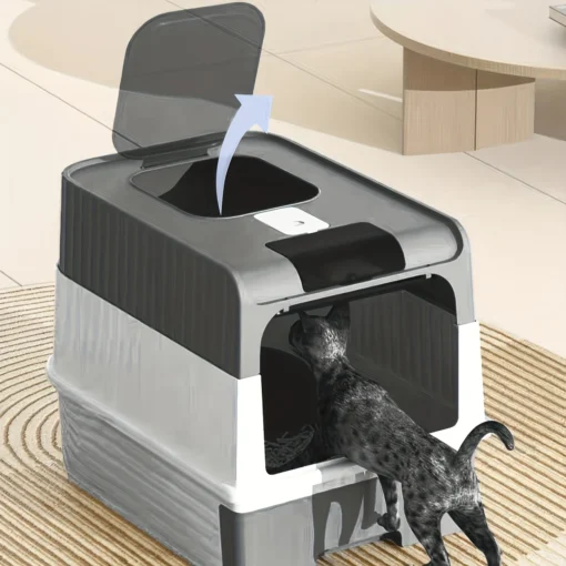 Bac à litière Fermé pour Chat avec Sortie vers le haut (Rose | Vert)