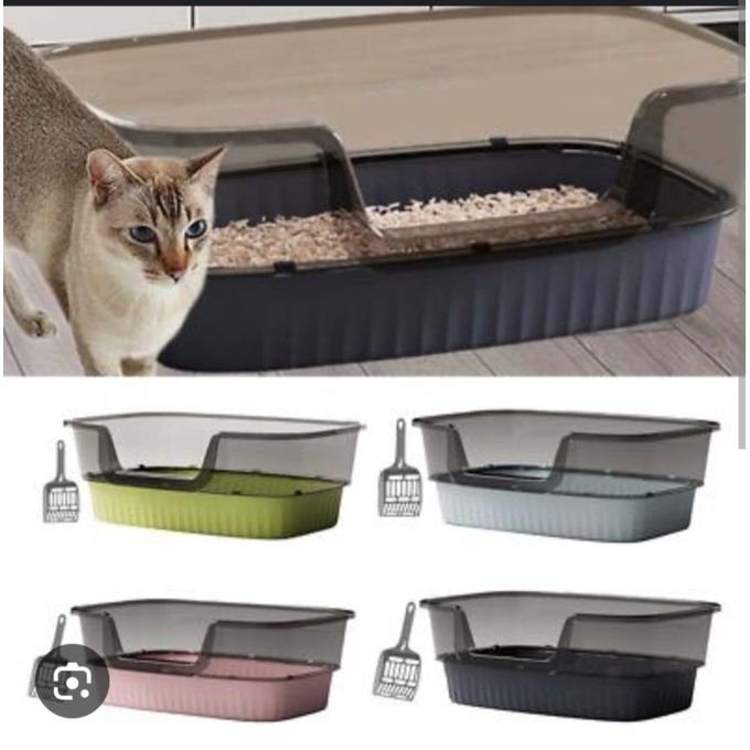 Bac à Litière pour Chat avec Pelle Incluse 45 x 29 x 16 cm | Toilette Chat Pratique et Facile à Nettoyer