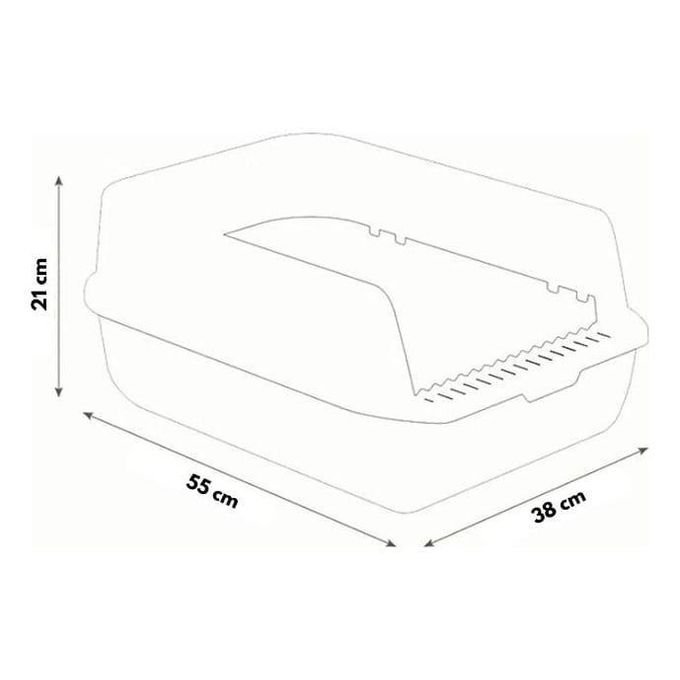 Bac à Litière pour Chat avec Pelle Incluse 55 x 38 x 21 cm – Grand Format Anti-Projection