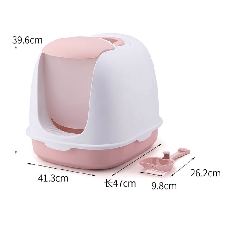 Bac à litière pour chat portable avec poignée dissimulée, design détachable