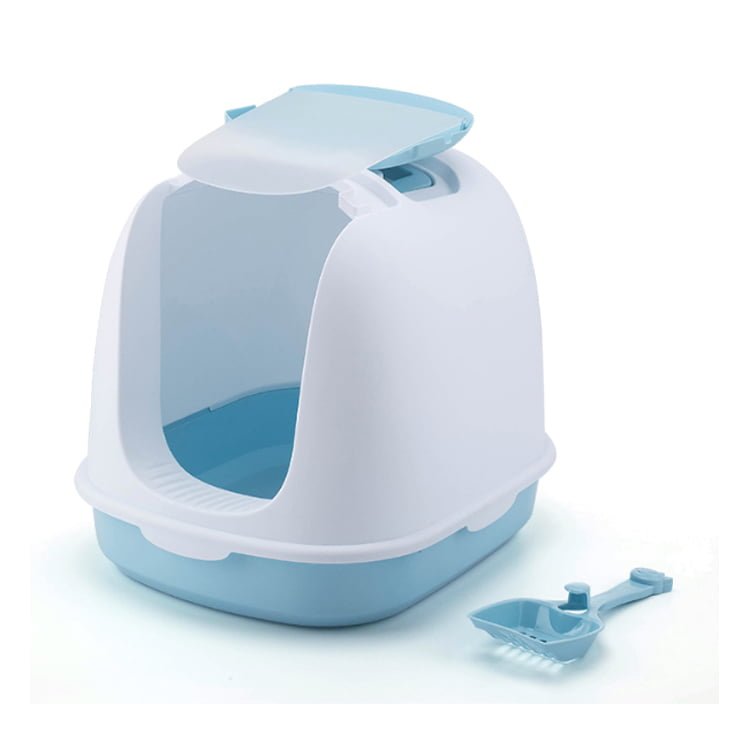 Bac à litière pour chat portable avec poignée dissimulée, design détachable