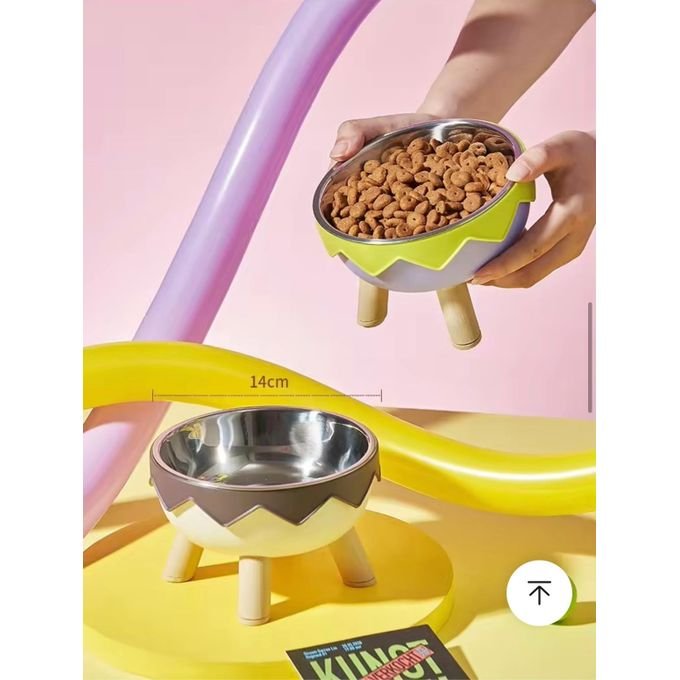 Bol de Nourriture Surélevé Antidérapant en Acier Inoxydable pour Chat et Chien – Grande Capacité, Facile à Nettoyer, Confort de Repas Optimal