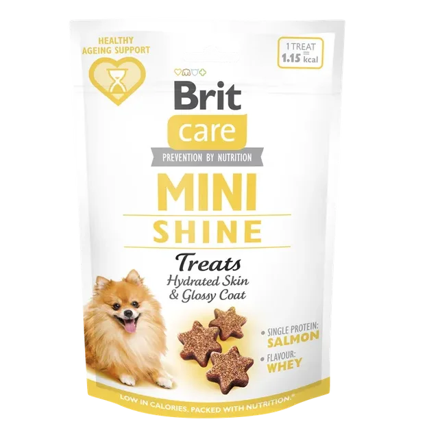 Brit Care Dog Treats Mini Shine – Friandises Fonctionnelles pour Pelage Brillant et Peau Saine des Petits Chiens