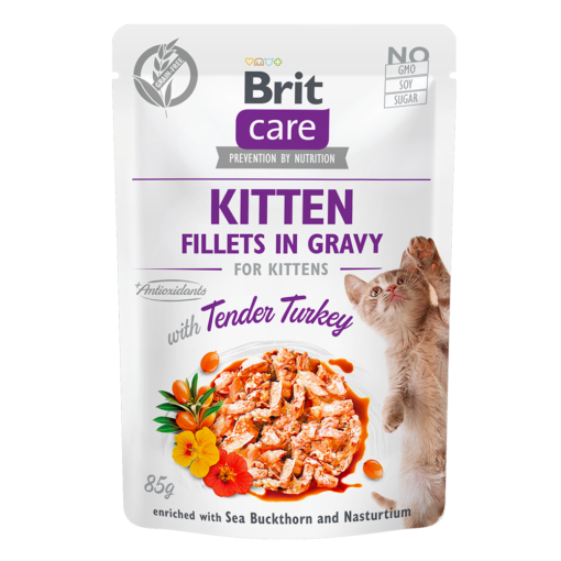 Brit Care Filets de Lapin & Dinde en Sauce pour Chats Stérilisés | | Sans Céréales, Enrichi en Argousier et Capucine | Super Premium