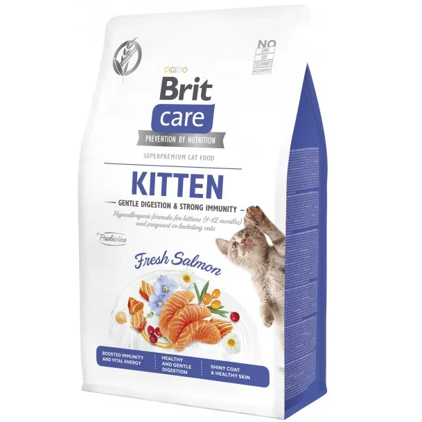 Brit Care Kitten Sans Céréales au Saumon – Digestion Sensible & Immunité Renforcée pour Chaton