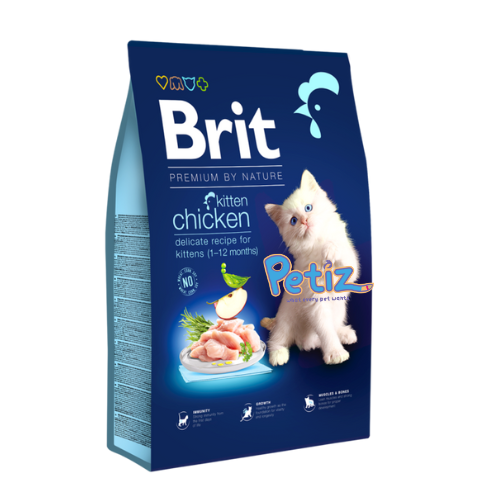 Brit Premium Chaton Kitten – Croquettes au poulet pour chatons (1-12 mois) et chattes gestantes ou allaitantes