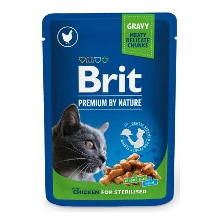 Brit Premium Pochon Poulet pour Chat Stérilisé – Aliment Humide Complet au Poulet