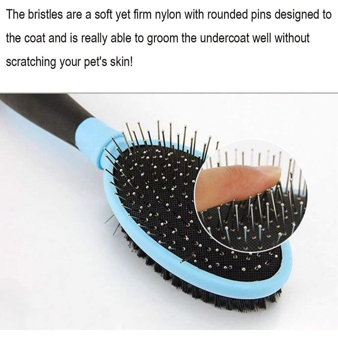 Brosse de Toilettage Double Face pour Chien et Chat – Anti-Poils, Démêlante et Massage 2 en 1