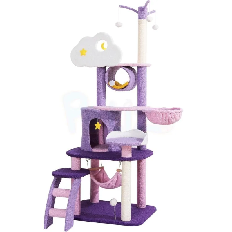 Arbre à chat clair de lune XL (165 cm) espace de jeu pour chat griffoirs