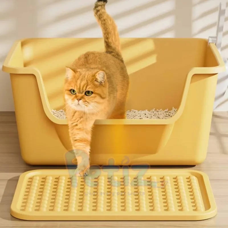 Bac à Litière pour Chat Big Mac – Grande Capacité Semi-Fermé en Plastique avec Design Anti-Éclaboussures – Confort, Hygiène et Simplicité d’Entretien