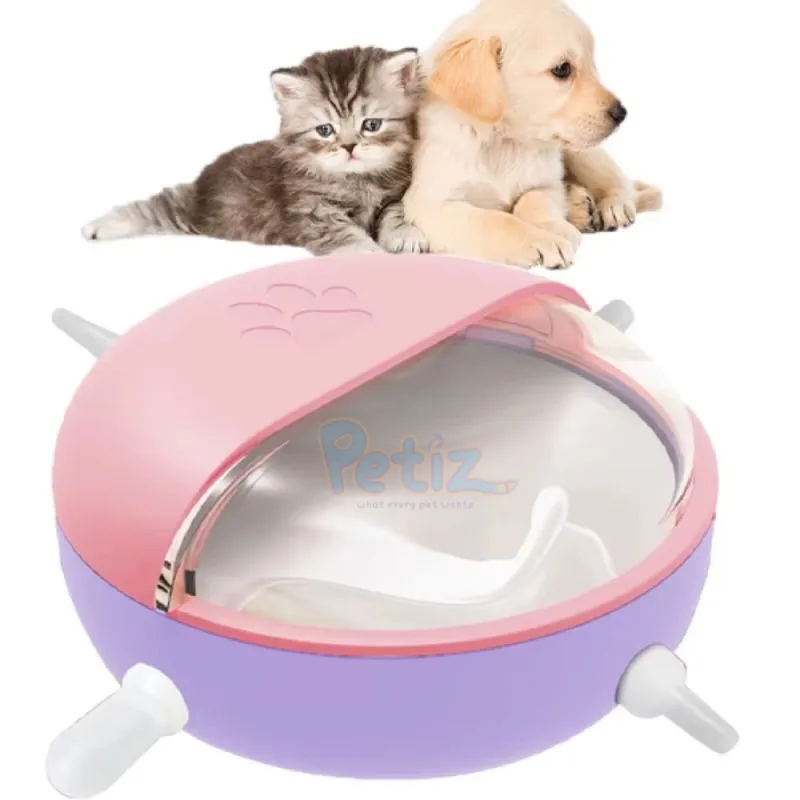 Biberon en Silicone Souple pour Chiot et Chaton – Avec 4 Tétines Interchangeables – Idéal pour l’Allaitement des Nouveau-nés et Petits Animaux