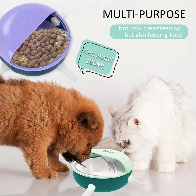 Biberon en Silicone Souple pour Chiot et Chaton – Avec 4 Tétines Interchangeables – Idéal pour l’Allaitement des Nouveau-nés et Petits Animaux