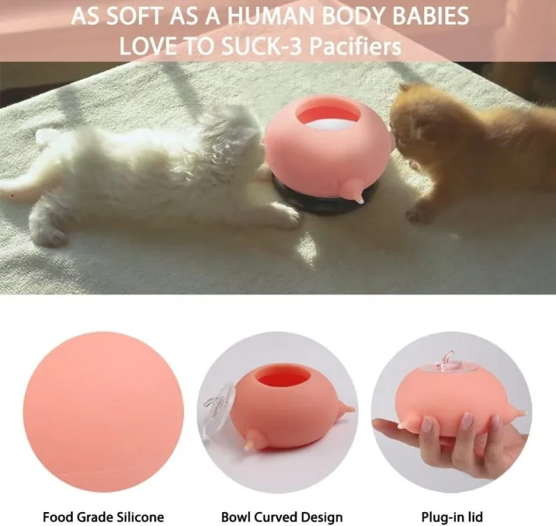 Biberon pour chaton en silicone avec 4 mamelons et chiots nouveaux-nés
