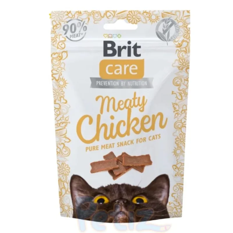 Brit Care Cat Snack – Morceaux de Viande de Poulet – Friandise Naturelle Sans Céréales pour Chats