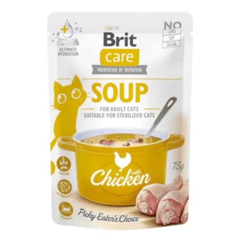 Brit Care Cat Soup Chicken – Soupe Humide Sans Céréales au Poulet pour Chats Adultes