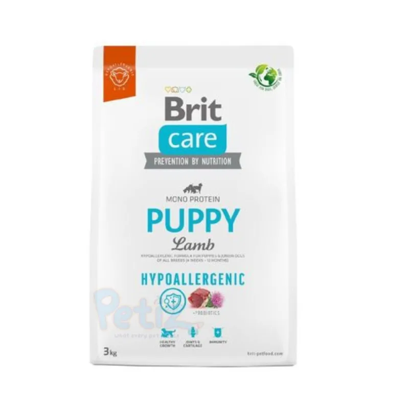 Brit Care Dog Hypoallergenic Puppy (Toutes Races) – Aliment Complet Hypoallergénique à l’Agneau et au Riz pour Chiots et Jeunes Chiens Sensibles – Sac
