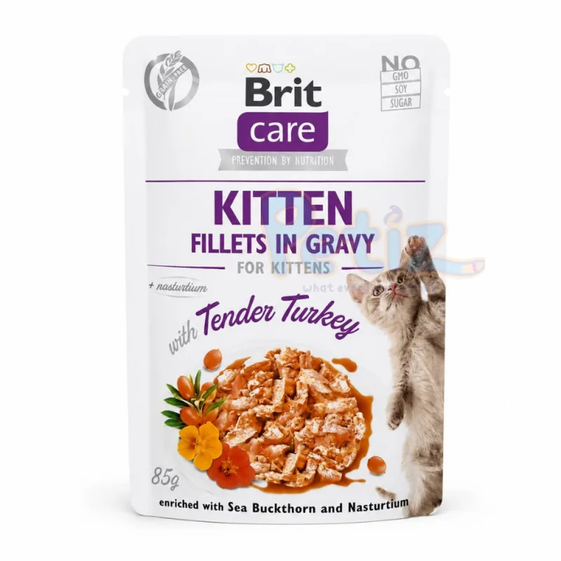 Brit Care Kitten Filets en Sauce à la Dinde tendre – Pâtée pour Chaton
