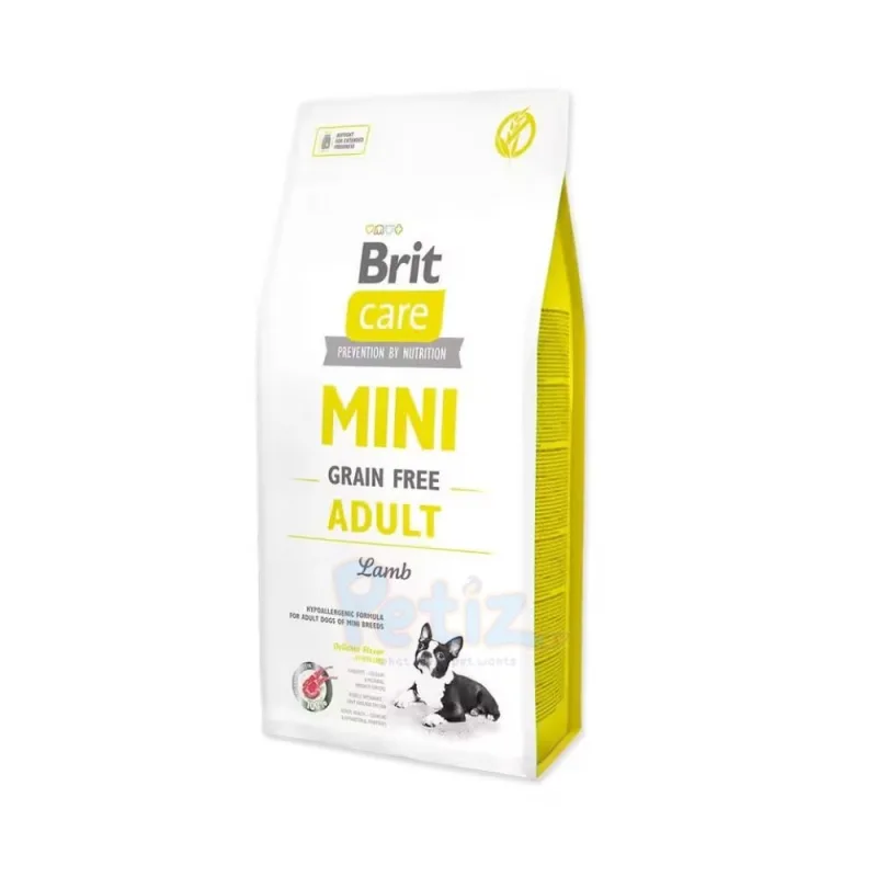 Brit Care Mini Grain Free Adult Lamb – Croquettes sans céréales pour chiens adultes de race Mini – Sac