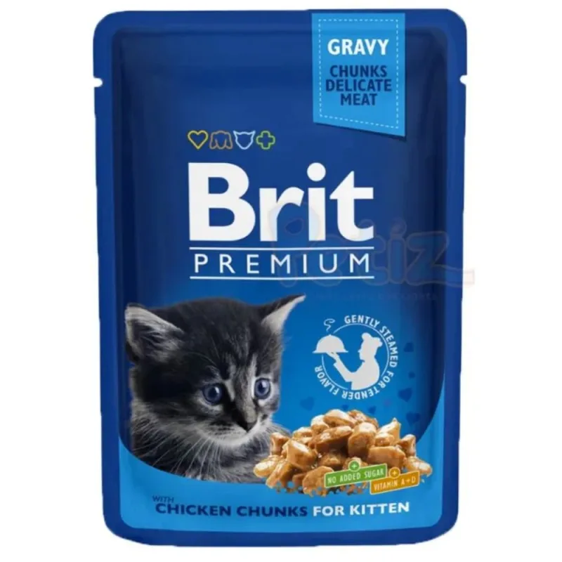 Brit Premium by Nature Cat. Pouches Chicken Chunks for Kitten