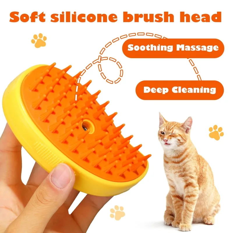 Brosse à Vapeur Mango 3 en 1 pour Chien et Chat éliminer les poils morts soin du pelage