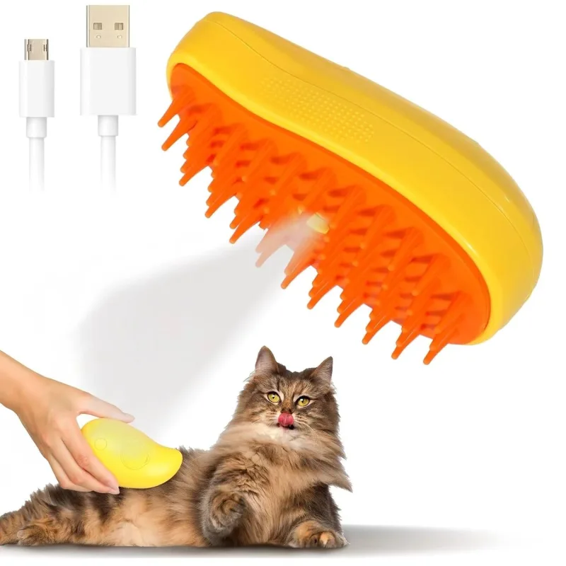 Brosse à Vapeur Mango 3 en 1 pour Chien et Chat éliminer les poils morts soin du pelage