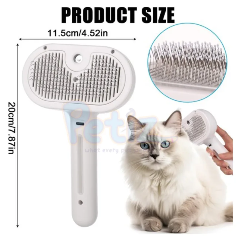 Brosse à vapeur pour chat et chien avec Bouton et laser Bleu