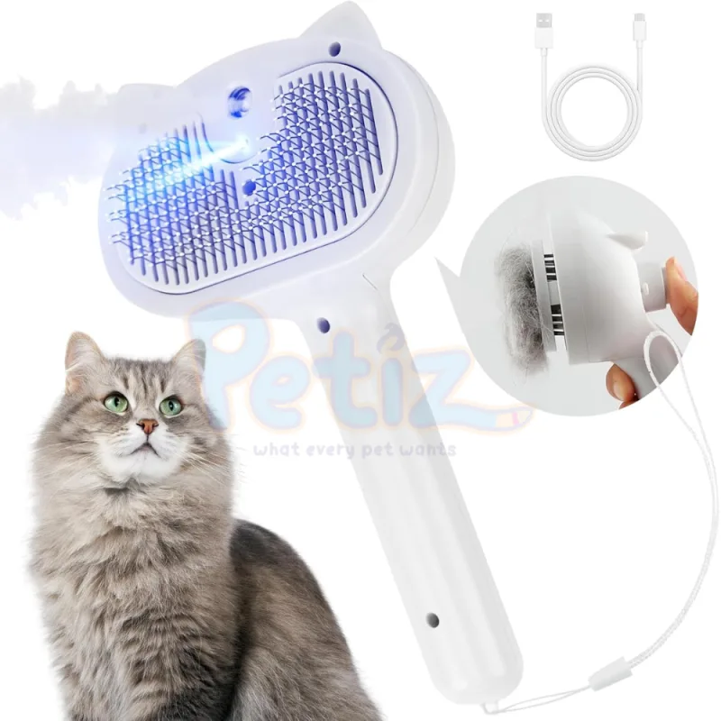 Brosse à vapeur pour chat et chien avec Bouton et laser Bleu