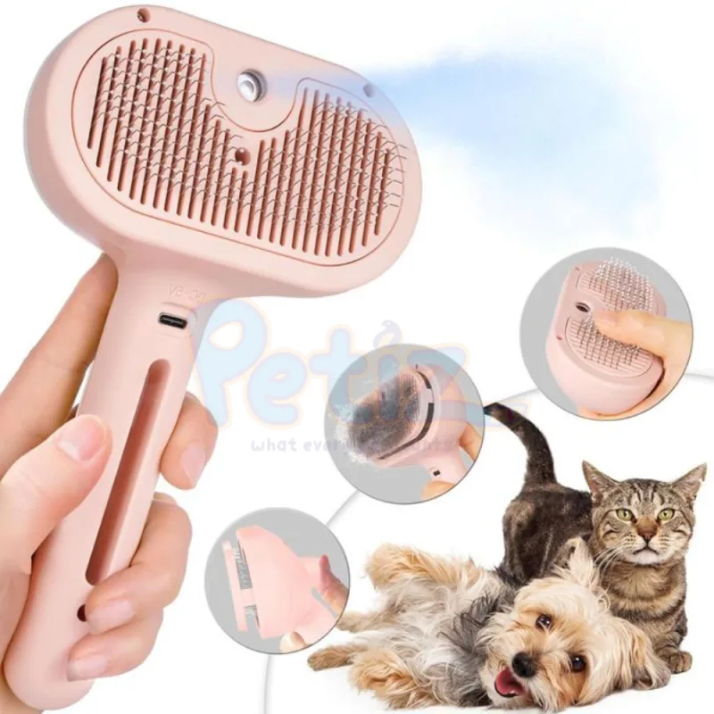 Brosse à vapeur pour chat et chien avec Bouton et laser Bleu