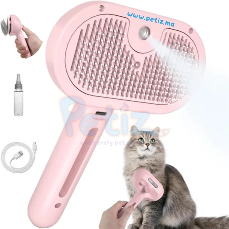 Brosse à vapeur pour chat et chien avec Bouton et laser Bleu