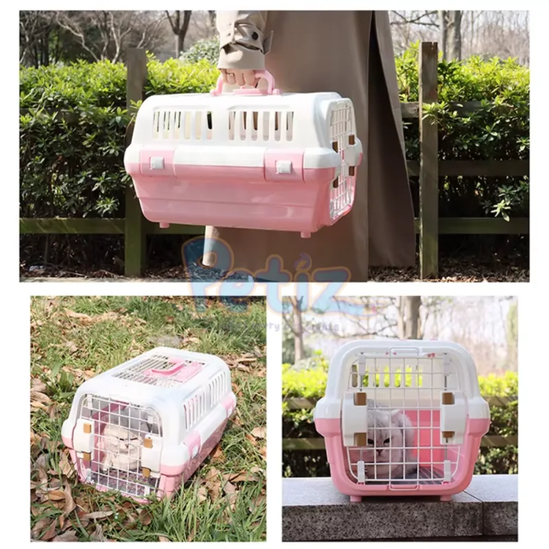 Cage de Transport pour Chat et Petit Chien avec Ouverture par le Haut – Cage Robuste, Confortable et Pratique pour Déplacements Sécurisés
