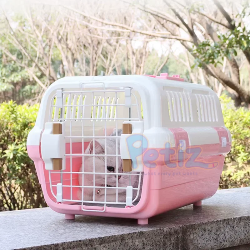 Cage de Transport pour Chat et Petit Chien avec Ouverture par le Haut – Cage Robuste, Confortable et Pratique pour Déplacements Sécurisés