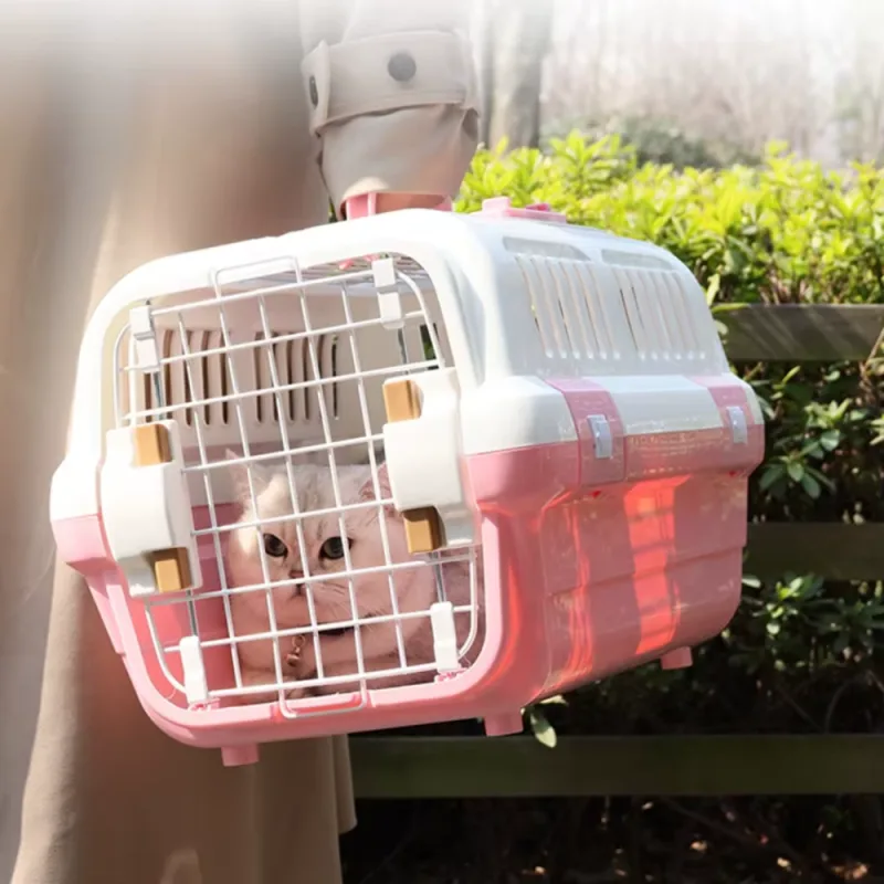 Cage de Transport pour Chat et Petit Chien avec Ouverture par le Haut – Cage Robuste, Confortable et Pratique pour Déplacements Sécurisés