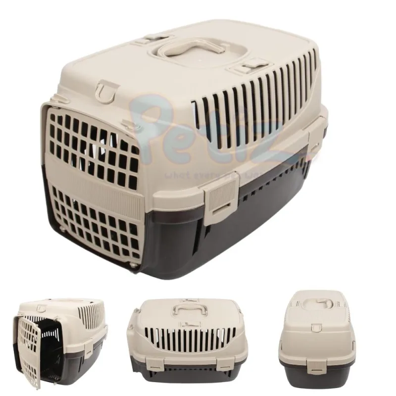 Caisse de transport en plastique pour chat et petit chien – Matériau solide, léger et entrée pratique pour des voyages sécurisés et confortables