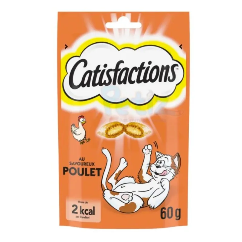 CATISFACTIONS Friandises au Poulet pour Chat et Chaton – Sachet Refermable
