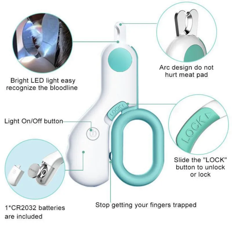 Coupe Griffes pour Chat et Petit Chien avec lumière LED