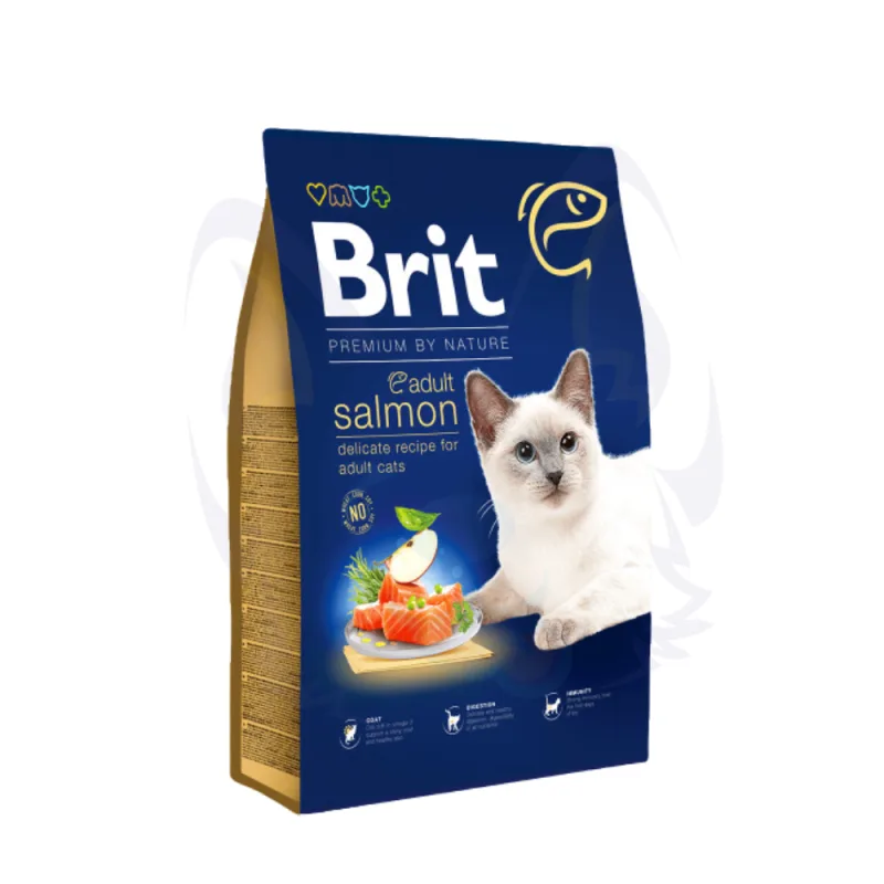 Croquettes Brit Premium Chat Adult Salmon – Digestion Facile – Système Immunitaire Renforcé – 15% Saumon frais