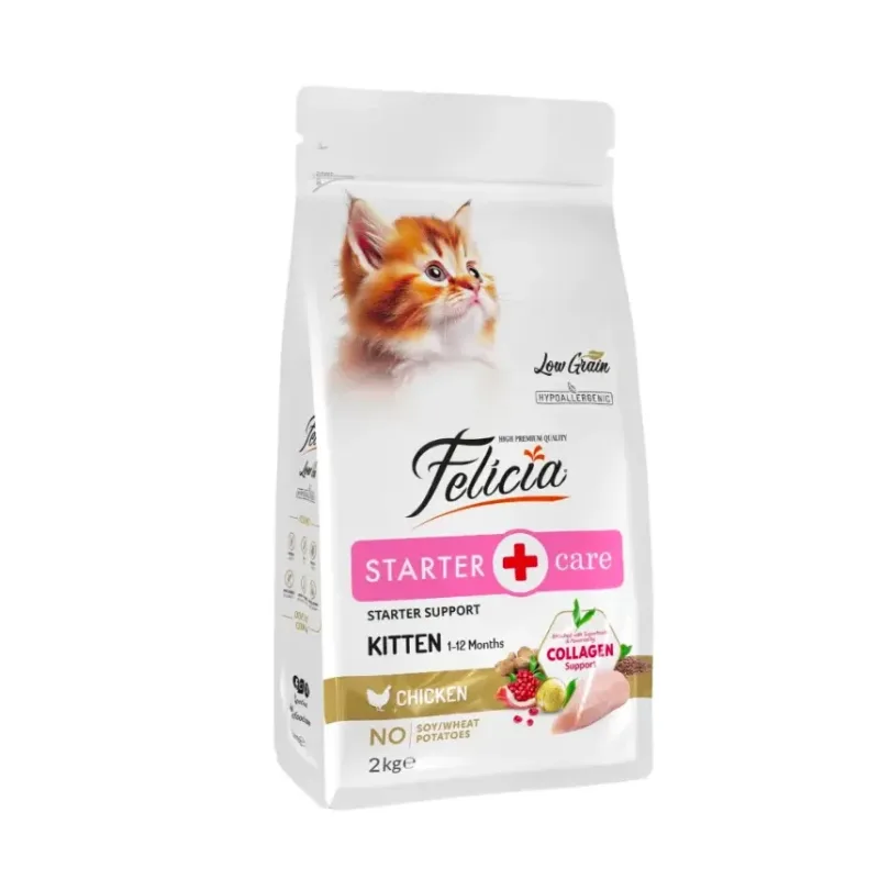 Croquettes Chaton Poulet Felicia – Low Grain au Collagène pour Chatons | Alimentation Hypoallergénique