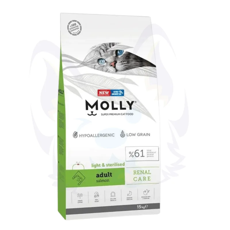 Croquettes Molly Renal Care Pour Chats Stérilisés et Sensibles aux Problèmes Rénaux Oméga-3