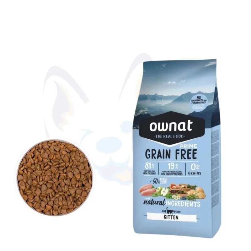 Croquettes Ownat Grain Free Prime Kitten Nutrition Idéale pour Chatons et Chattes en Gestation