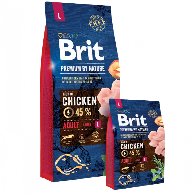 Croquettes pour Chiens Adultes Grandes Races au Poulet – Brit Premium by Nature ( | )