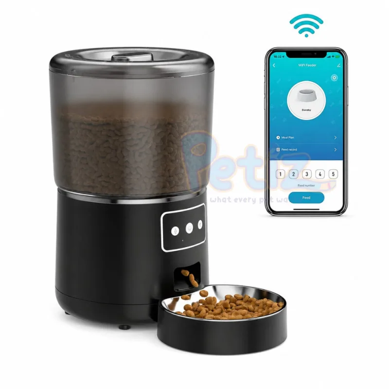 Distributeur Automatique WiFi pour Chats et Et petit Chien – Mangeoire Connectée Programmable