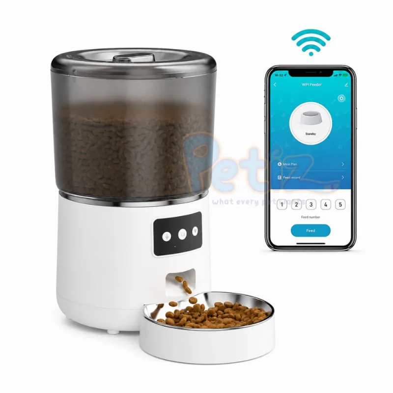 Distributeur Automatique WiFi pour Chats et Et petit Chien – Mangeoire Connectée Programmable