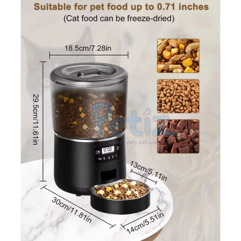 Distributeur de Croquettes pour Chat et Chien automatique avec Minuterie Programmable