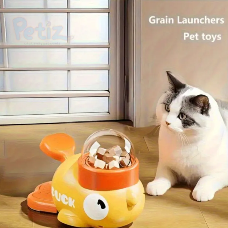 Distributeur de Friandise Interactif pour Chats et Chien– Petit Canard Jaune