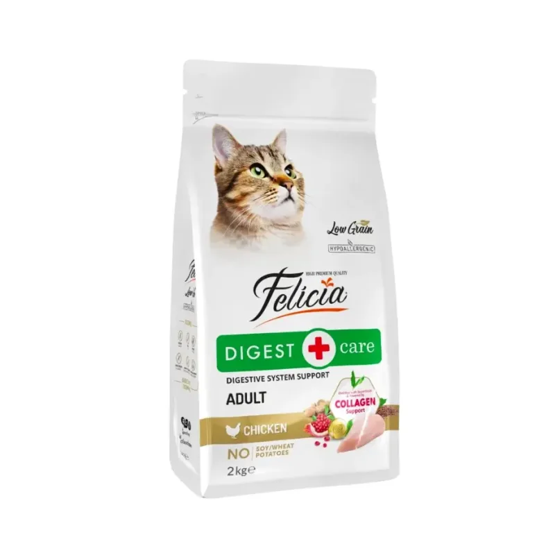 Felicia Low Grain Digest Care Adult Chicken – Croquettes Chat Adulte Digestives au Poulet & Collagène
