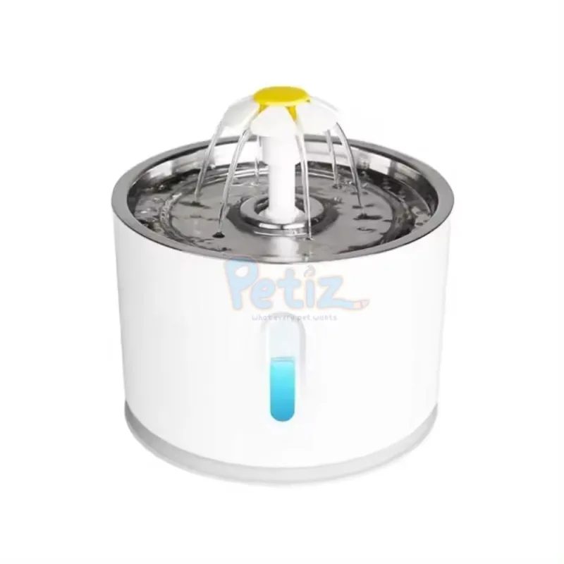 Fontaine à eau pour Chat et Chien en acier inoxydable et Indicateur Led distributeur abreuvoir solution hydratation chat