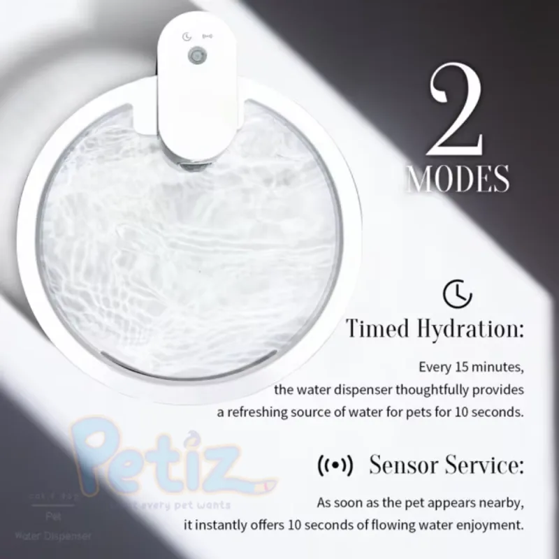 Fontaine à Eau Sans Fil Intelligente pour Chiens et Chats – Capteur de Mouvement Automatique, Rechargeable, Filtration Avancée – Capacité