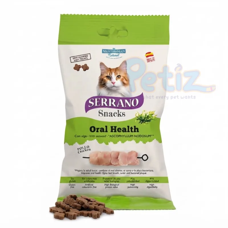 Friandises SERRANO Oral Health pour Chat – au Poulet pour l’Hygiène Bucco-Dentaire