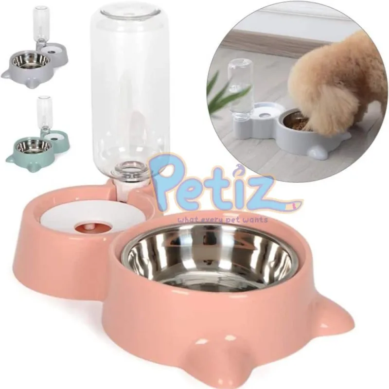 Gamelle avec Distributeur pour Chien et Chat 2 en 1