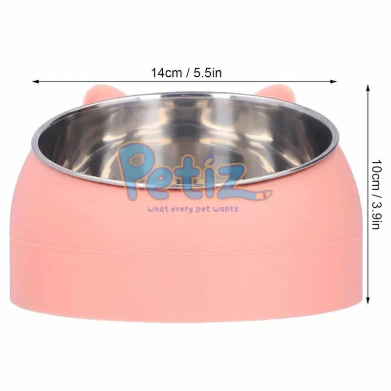Gamelle inox inclinée confortable pour chat et chien